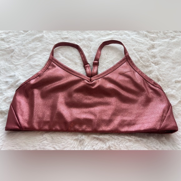 Nike Other - Nike Metallic Sport Bra in Dark Red Size Large